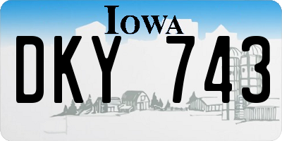 IA license plate DKY743