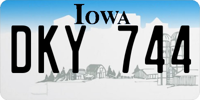 IA license plate DKY744