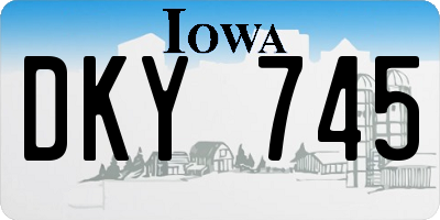 IA license plate DKY745