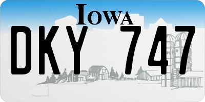 IA license plate DKY747