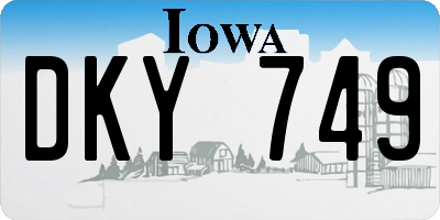 IA license plate DKY749