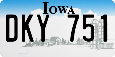 IA license plate DKY751