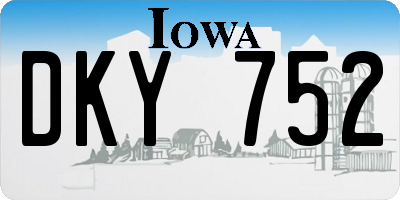 IA license plate DKY752