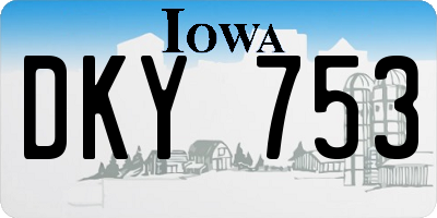 IA license plate DKY753