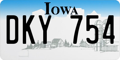 IA license plate DKY754