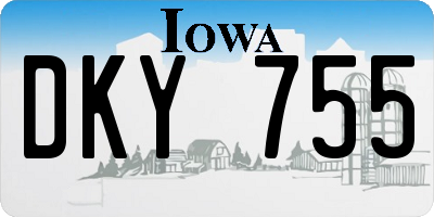 IA license plate DKY755