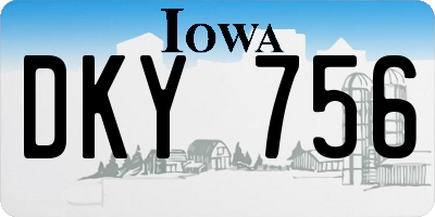 IA license plate DKY756