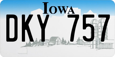 IA license plate DKY757