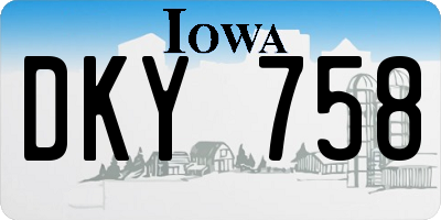 IA license plate DKY758