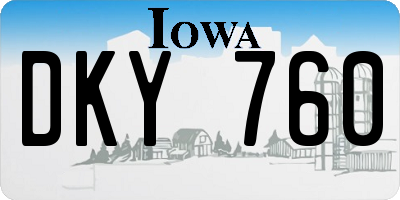 IA license plate DKY760