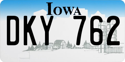 IA license plate DKY762
