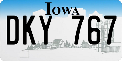 IA license plate DKY767