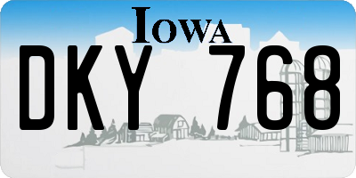 IA license plate DKY768