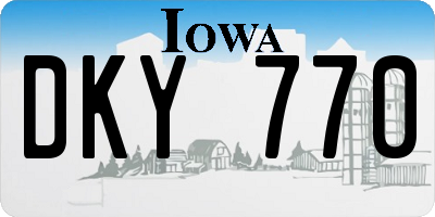IA license plate DKY770