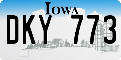 IA license plate DKY773