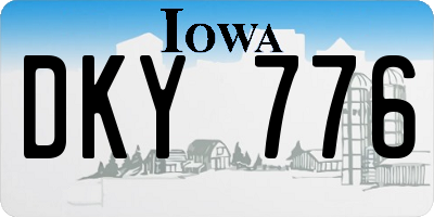 IA license plate DKY776