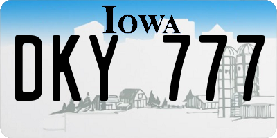 IA license plate DKY777
