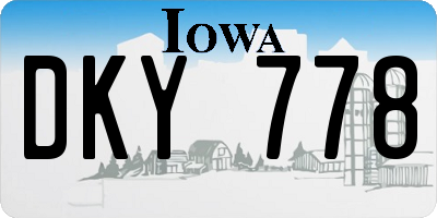 IA license plate DKY778