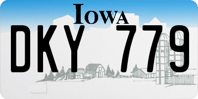 IA license plate DKY779