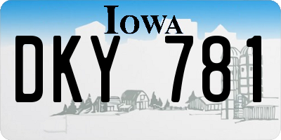 IA license plate DKY781