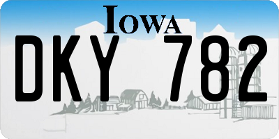IA license plate DKY782