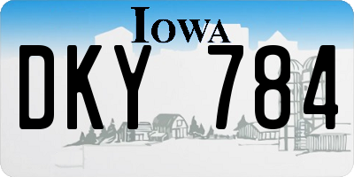 IA license plate DKY784