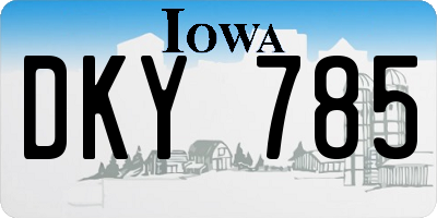IA license plate DKY785