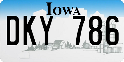 IA license plate DKY786