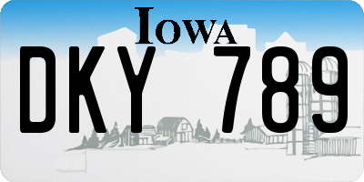 IA license plate DKY789