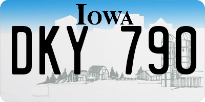 IA license plate DKY790