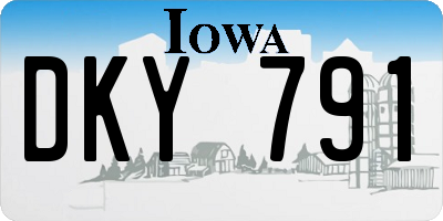 IA license plate DKY791