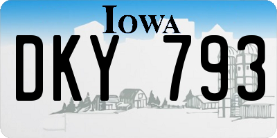 IA license plate DKY793