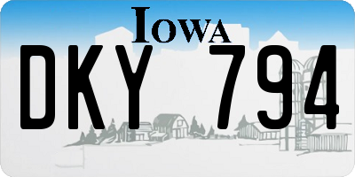 IA license plate DKY794
