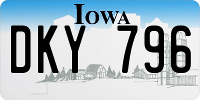 IA license plate DKY796