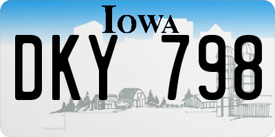 IA license plate DKY798