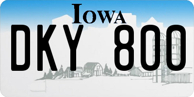 IA license plate DKY800