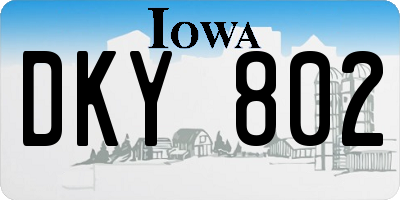 IA license plate DKY802