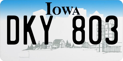 IA license plate DKY803