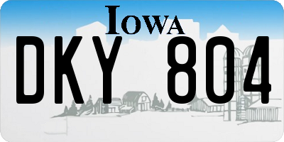 IA license plate DKY804