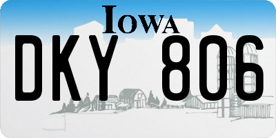 IA license plate DKY806