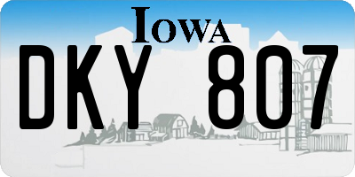 IA license plate DKY807