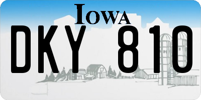IA license plate DKY810