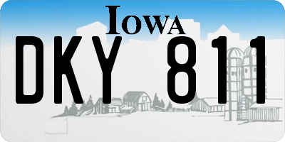 IA license plate DKY811