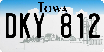 IA license plate DKY812