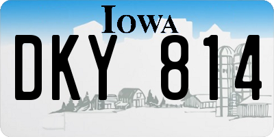 IA license plate DKY814