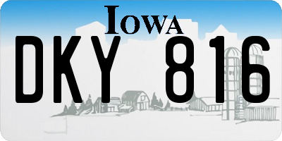 IA license plate DKY816