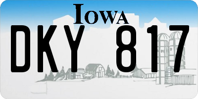IA license plate DKY817