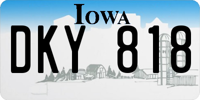 IA license plate DKY818