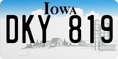 IA license plate DKY819