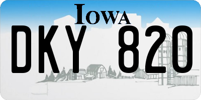 IA license plate DKY820
